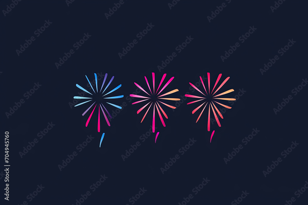 Elegant and unique fireworks logo.