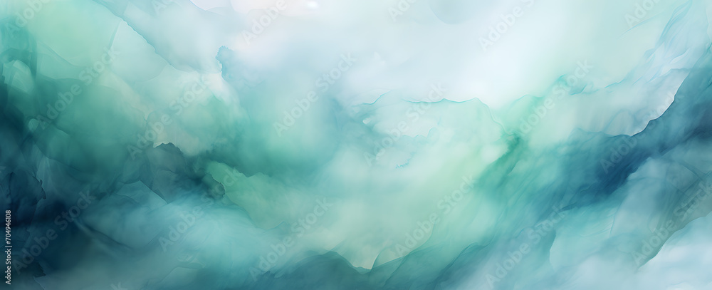 Watercolor turquoise paint background. Abstract turquoise texture