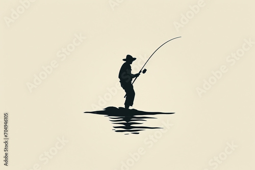 Obraz na płótnie Elegant and unique fisherman logo.