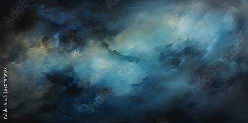 Abstract blue navy blue and white sky watercolor background 