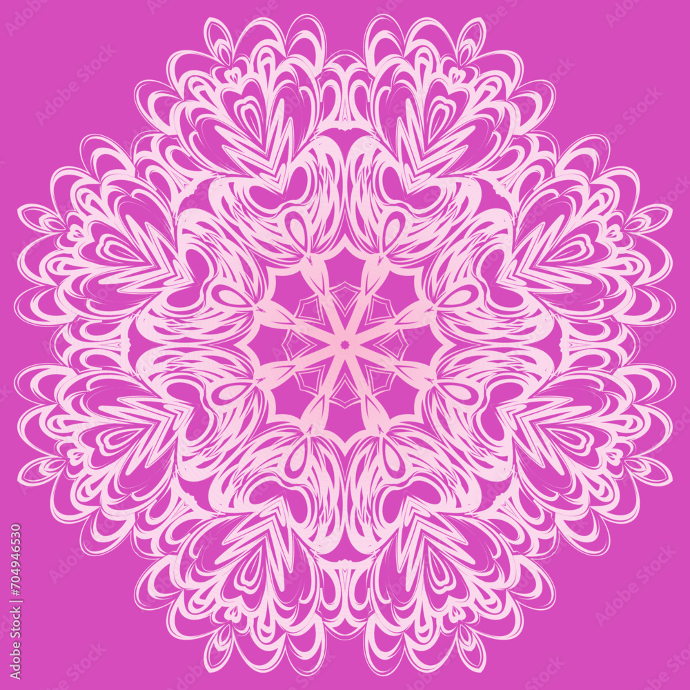 Circular pattern in form of mandala for Henna, Mehndi, tattoo, decoration. vector illustration.