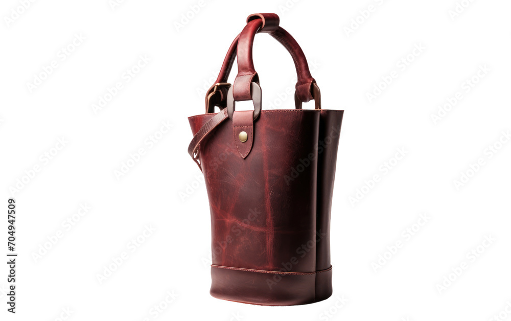 Wine Leather Carrier isolated on transparent Background