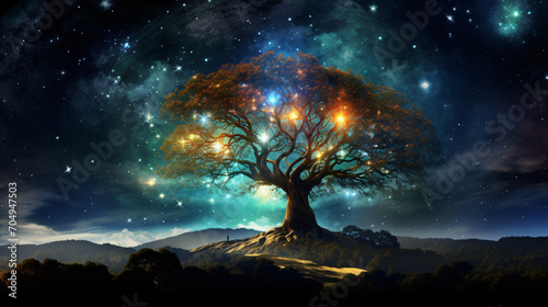 Fairytale illustration of the tree