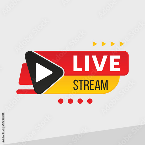 Live stream label modern web banner design