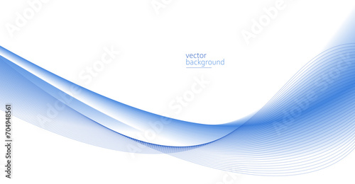 Flowing blue curve shape with soft gradient vector abstract background, relaxing and tranquil art, can illustrate health medical or sound of music.