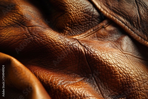 Retro Grained Leather Texture: Closeup Macro Background in Light Brown