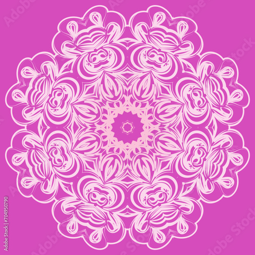 Circular pattern in form of mandala for Henna, Mehndi, tattoo, decoration. vector illustration.