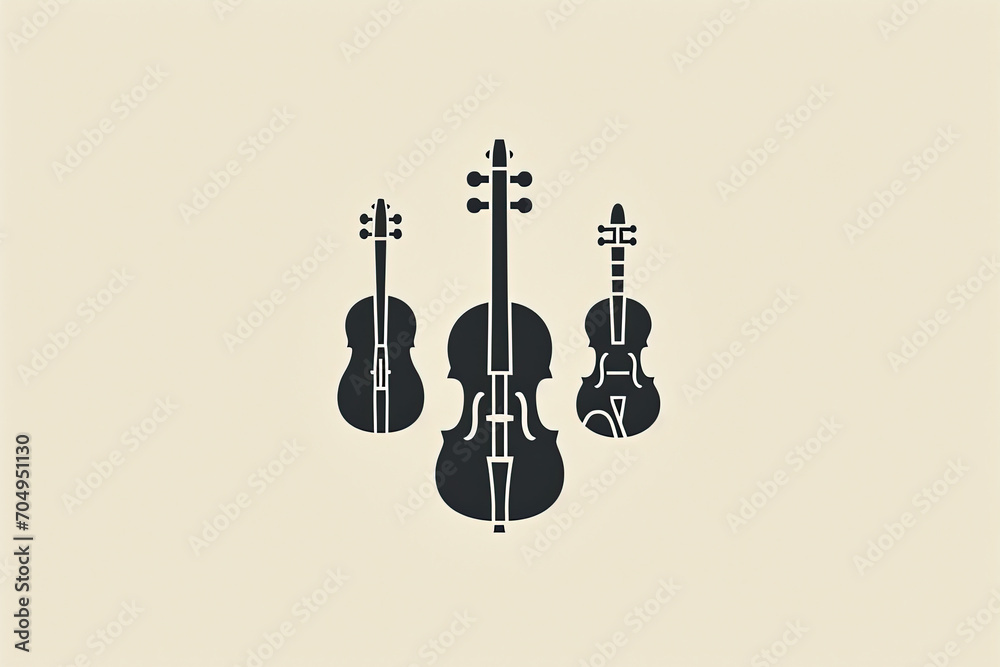 Modern and stylish musical instrument logo.
