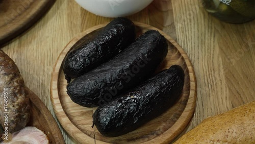 Black sausage. A dish with buckwheat and blood