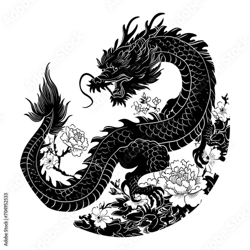Angry roaring dragon  vector illustration.