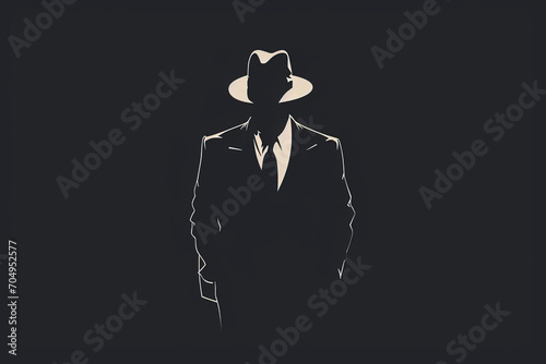 Modern and stylish mafia logo.