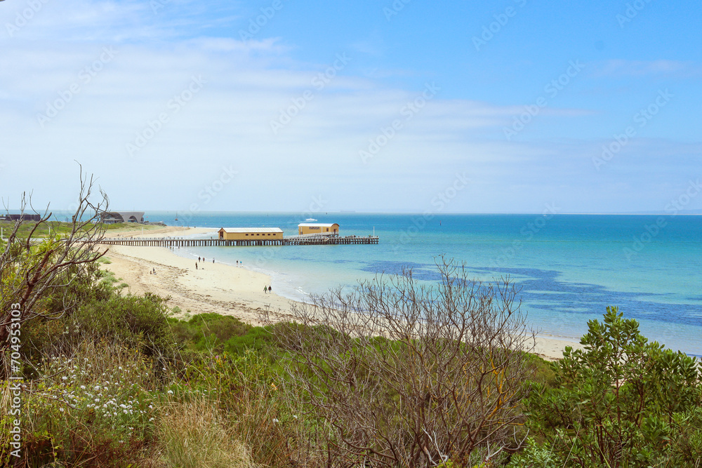 landscape of ocean and coastline at Queenscliff landscape of ocean and coastline at Queenscliff