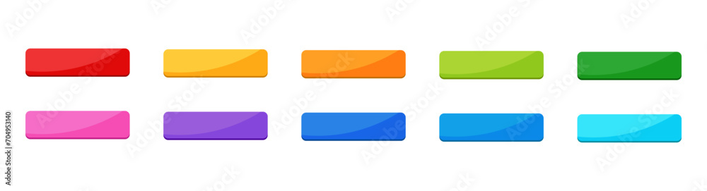 Space bar blank colorful web buttons collection flat design vector - obrazy, fototapety, plakaty 