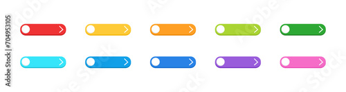 Colorful web button with arrow collection flat style vector design decoration