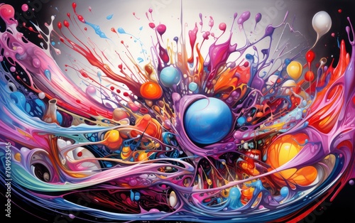 The birth of a new idea represented by a burst of imaginative and vivid colors.