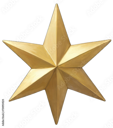 3d illustrations of  golden star isolated on white