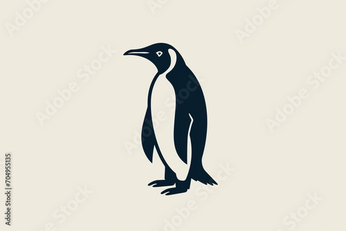 Modern and stylish penguin logo.