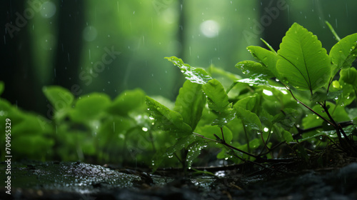 Green forest dew drops © Cybonad