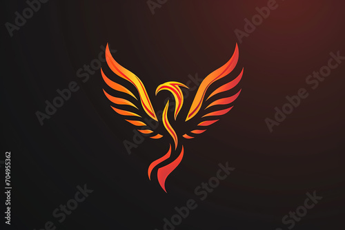 Modern and stylish phoenix logo.