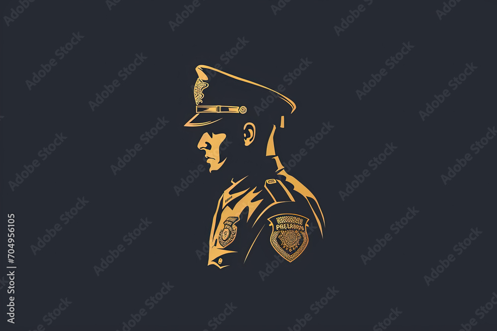 Modern and stylish policeman logo. - obrazy, fototapety, plakaty 