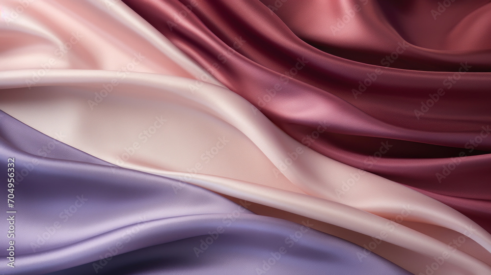 Obraz premium Gentle waves of satin fabric in soft pastel colors create a soothing and luxurious texture, ideal for elegant backgrounds.
