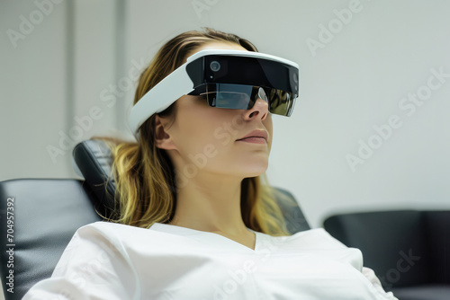 Woman Physical Therapist In Smart Glasses photo