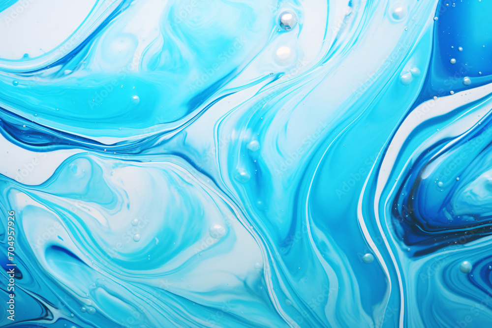 Swirl Abstract Liquid Background in Turquoise