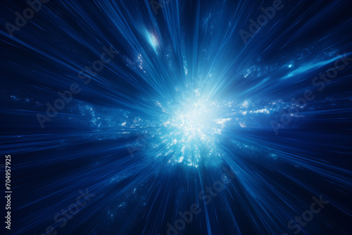 .Bright Sun Explosion in Space. Supernova Sci-Fi Concept
