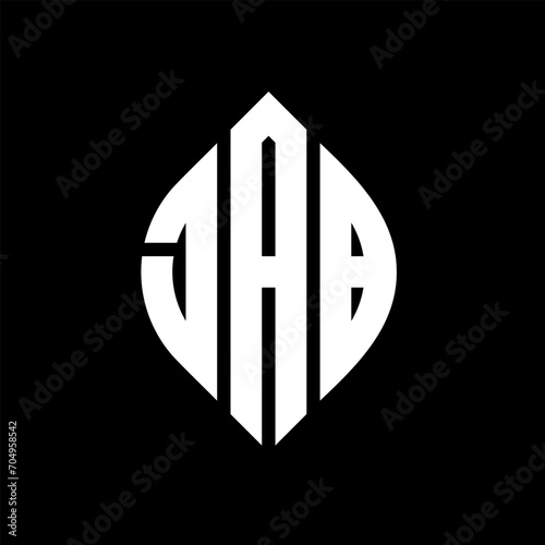 JAB circle letter logo design with circle and ellipse shape. JAB ellipse letters with typographic style. The three initials form a circle logo. JAB circle emblem abstract monogram letter mark vector.