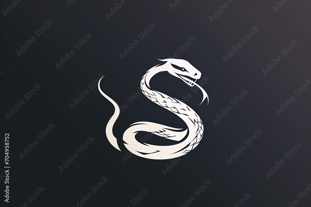 Obraz premium Beautiful and stylish snake logo.