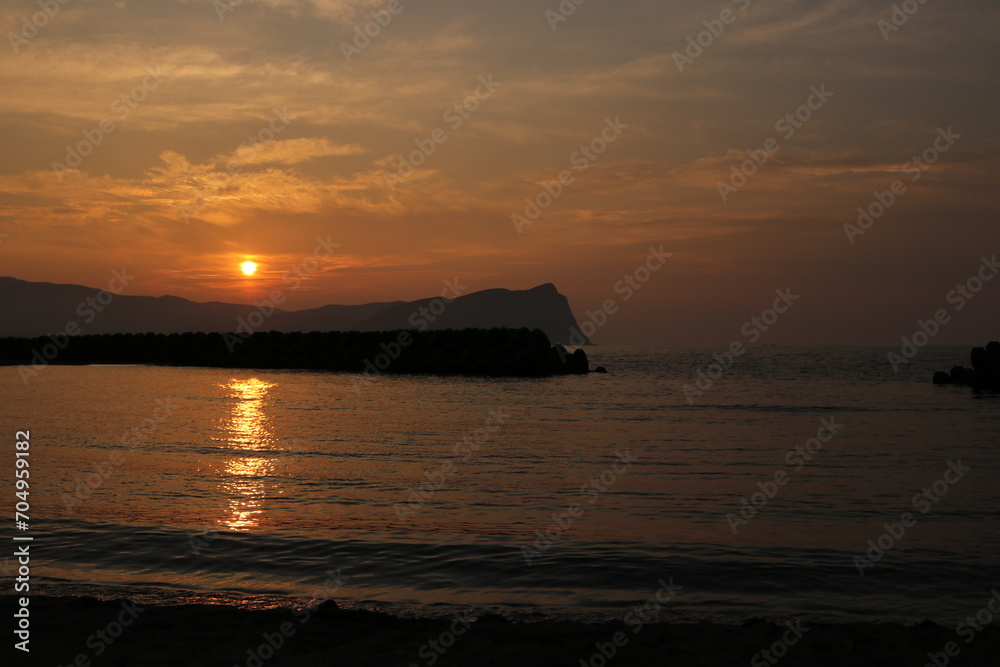 シリパ岬に沈む夕日