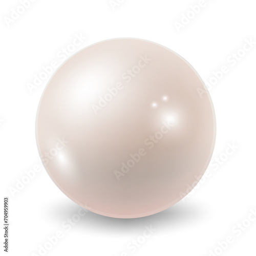 Vector illustration of realistic pearl isolated on white