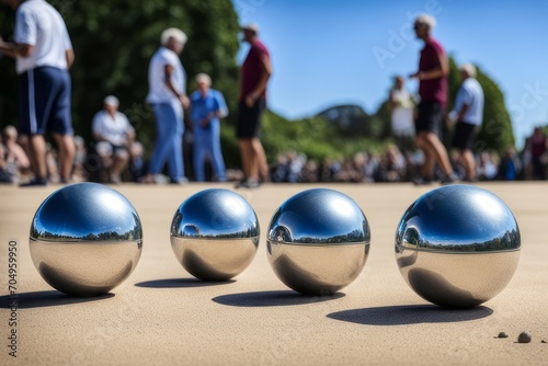 People playing pétanque
 photo