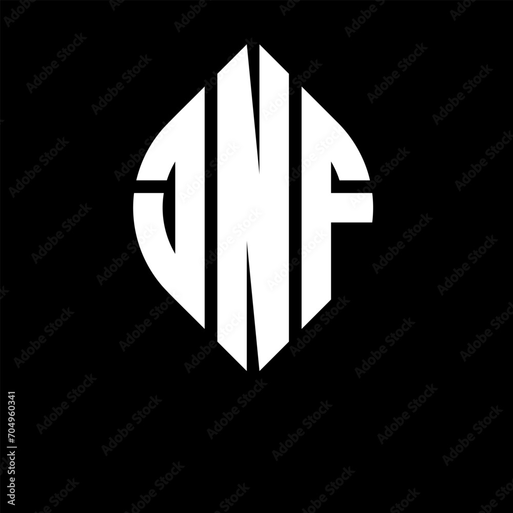 JNF circle letter logo design with circle and ellipse shape. JNF ellipse letters with typographic style. The three initials form a circle logo. JNF circle emblem abstract monogram letter mark vector. JNF circle letter logo design with circle and ellipse shape. JNF ellipse letters with typographic style. The three initials form a circle logo. JNF circle emblem abstract monogram letter mark vector.