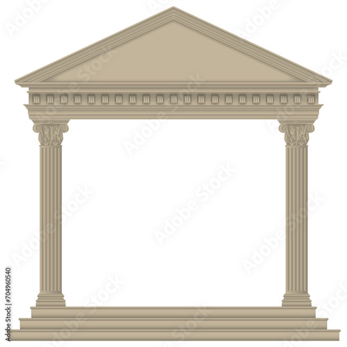 Roman/Greek Temple with Corinthian columns, high detailed photo