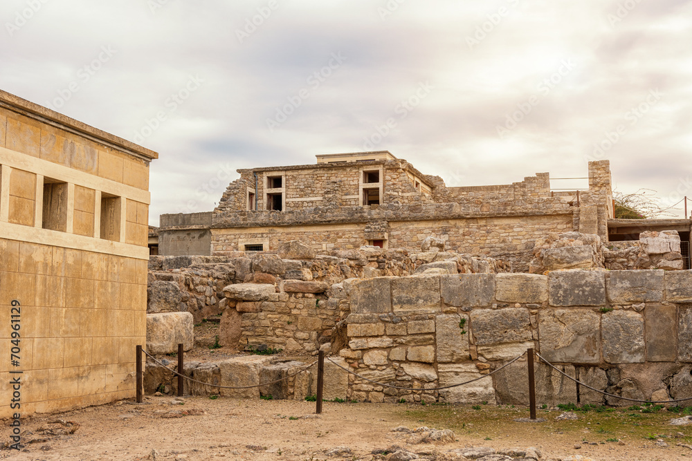 Knossos palace ruins on Crete island, Greece. Famous Minoan Knossos palace.