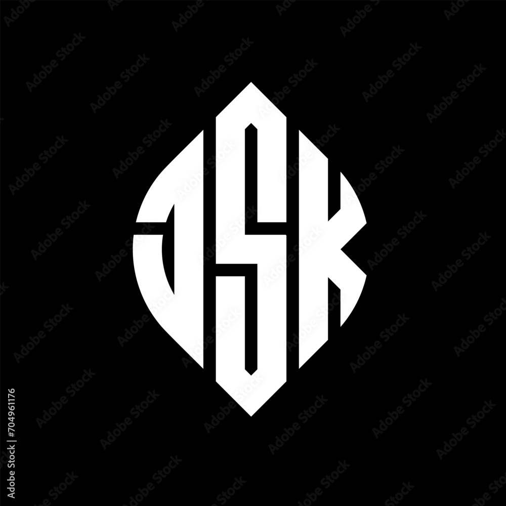 JSK circle letter logo design with circle and ellipse shape. JSK ellipse letters with typographic style. The three initials form a circle logo. JSK circle emblem abstract monogram letter mark vector. JSK circle letter logo design with circle and ellipse shape. JSK ellipse letters with typographic style. The three initials form a circle logo. JSK circle emblem abstract monogram letter mark vector.