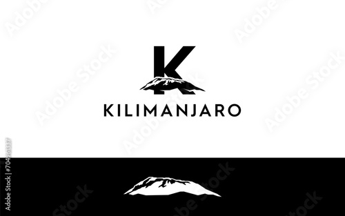 Kilimanjaro Mountain Letter K logo design