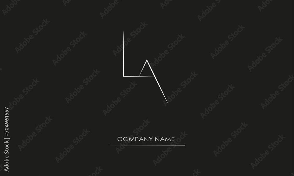 LA or AL Minimal Logo Design Vector Art Illustration LA or AL Minimal Logo Design Vector Art Illustration