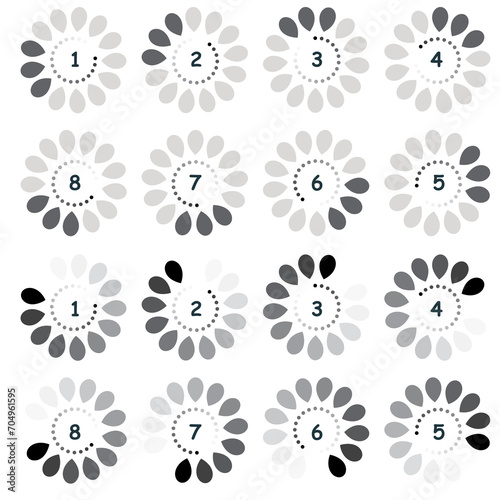 Round preloader animation frame, buffer shape, circular progress indicator