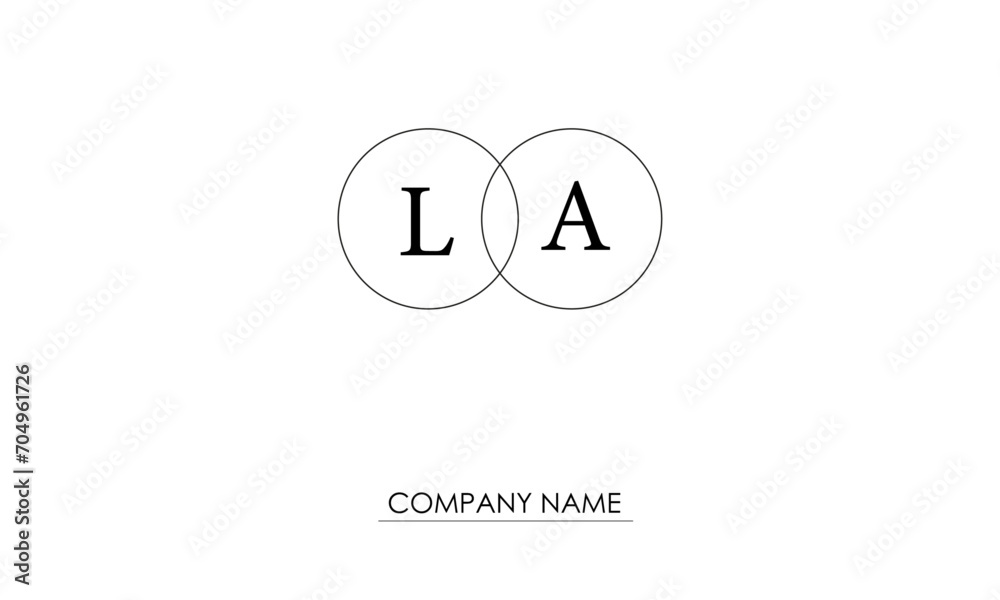 LA or AL Minimal Logo Design Vector Art Illustration