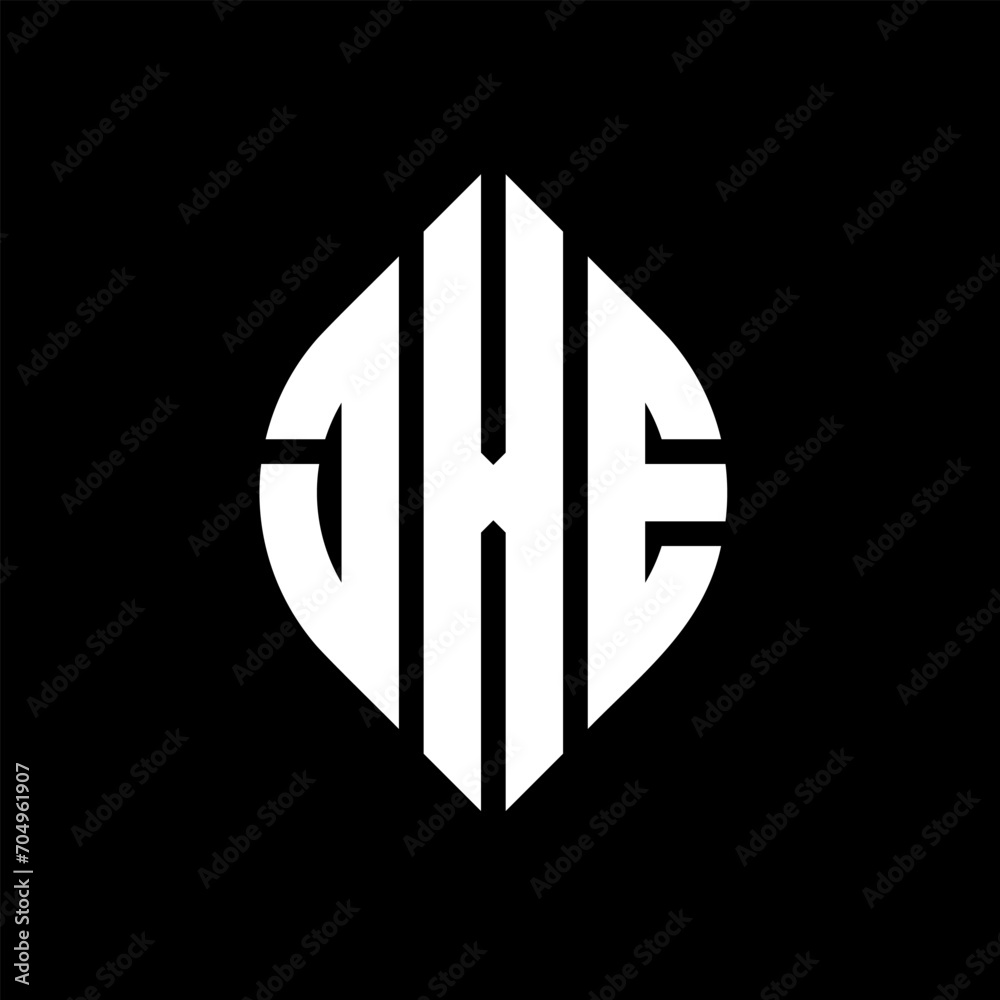JXE circle letter logo design with circle and ellipse shape. JXE ellipse letters with typographic style. The three initials form a circle logo. JXE circle emblem abstract monogram letter mark vector.