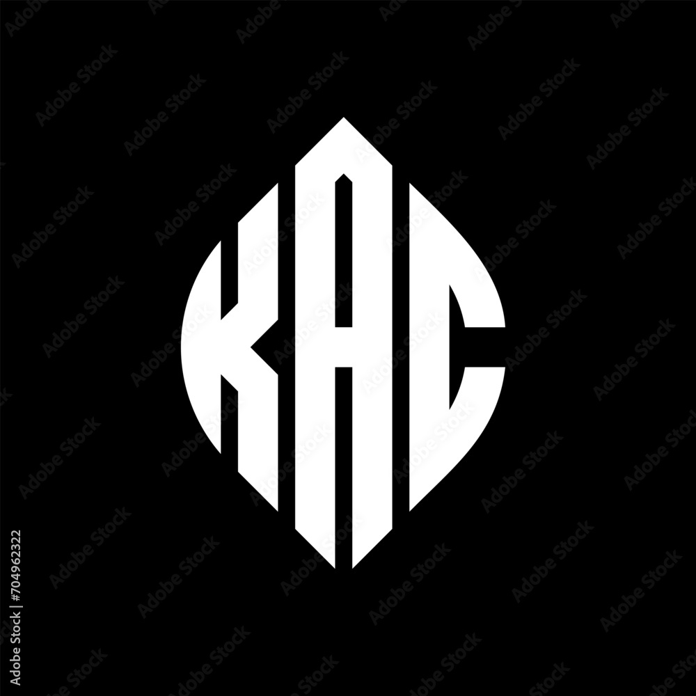 KAC circle letter logo design with circle and ellipse shape. KAC ellipse letters with typographic style. The three initials form a circle logo. KAC circle emblem abstract monogram letter mark vector. KAC circle letter logo design with circle and ellipse shape. KAC ellipse letters with typographic style. The three initials form a circle logo. KAC circle emblem abstract monogram letter mark vector.
