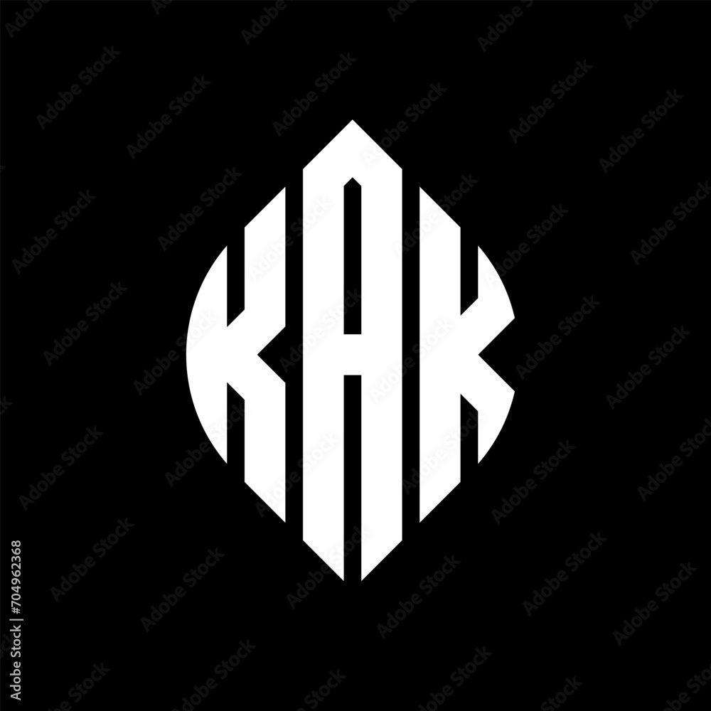 KAK circle letter logo design with circle and ellipse shape. KAK ellipse letters with typographic style. The three initials form a circle logo. KAK circle emblem abstract monogram letter mark vector. KAK circle letter logo design with circle and ellipse shape. KAK ellipse letters with typographic style. The three initials form a circle logo. KAK circle emblem abstract monogram letter mark vector.
