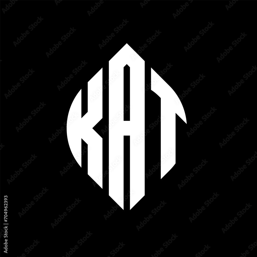 KAT circle letter logo design with circle and ellipse shape. KAT ellipse letters with typographic style. The three initials form a circle logo. KAT circle emblem abstract monogram letter mark vector. KAT circle letter logo design with circle and ellipse shape. KAT ellipse letters with typographic style. The three initials form a circle logo. KAT circle emblem abstract monogram letter mark vector.