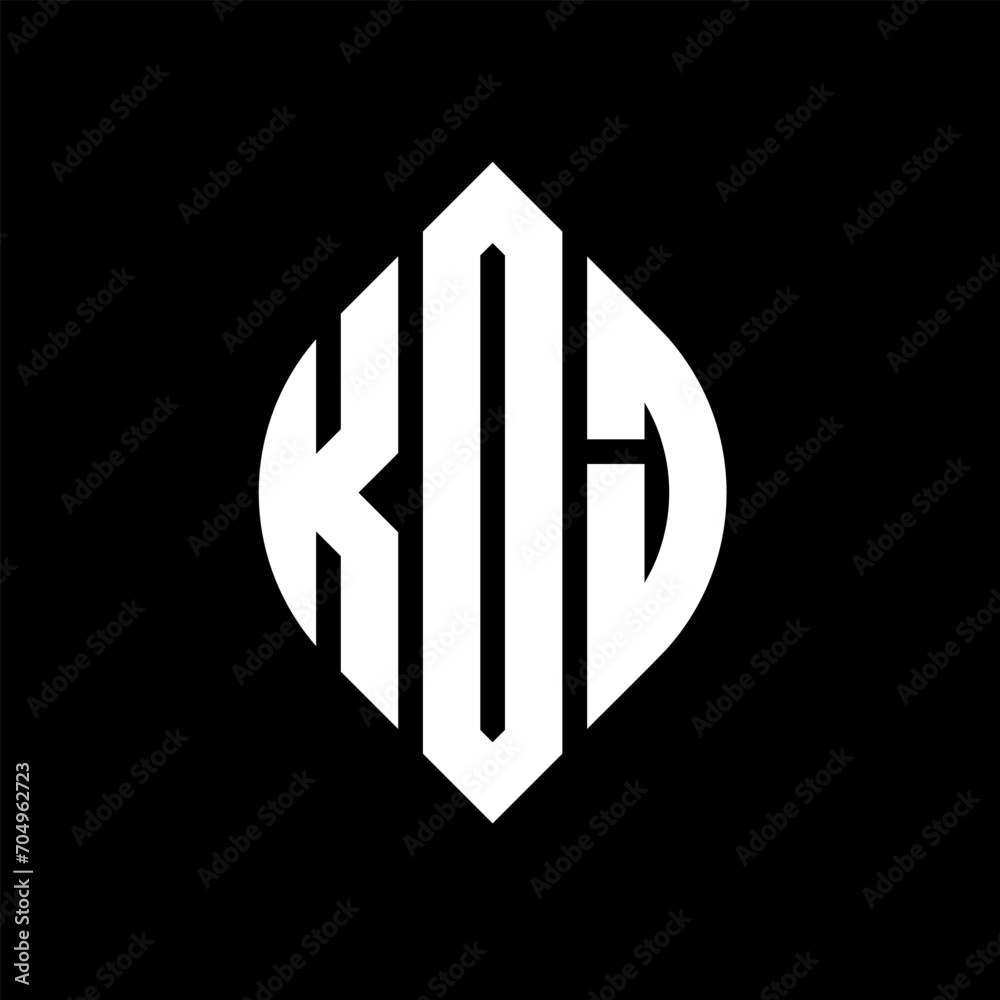 KDJ circle letter logo design with circle and ellipse shape. KDJ ellipse letters with typographic style. The three initials form a circle logo. KDJ circle emblem abstract monogram letter mark vector. KDJ circle letter logo design with circle and ellipse shape. KDJ ellipse letters with typographic style. The three initials form a circle logo. KDJ circle emblem abstract monogram letter mark vector.