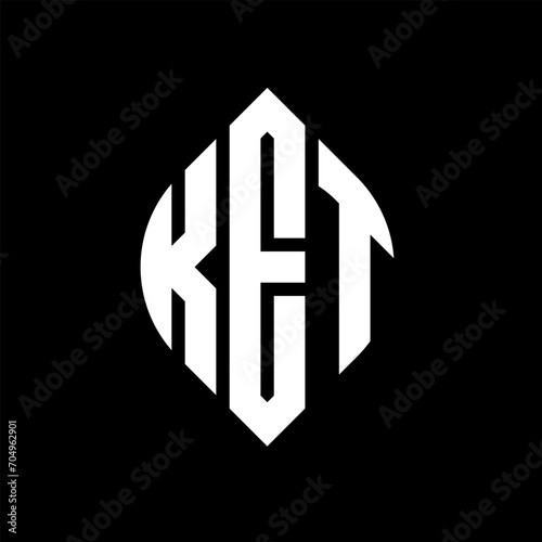 KET circle letter logo design with circle and ellipse shape. KET ellipse letters with typographic style. The three initials form a circle logo. KET circle emblem abstract monogram letter mark vector.