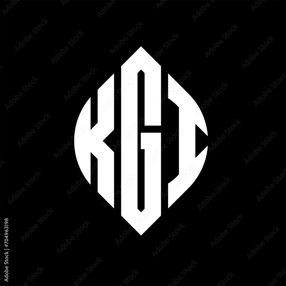 KGI circle letter logo design with circle and ellipse shape. KGI ellipse letters with typographic style. The three initials form a circle logo. KGI circle emblem abstract monogram letter mark vector. KGI circle letter logo design with circle and ellipse shape. KGI ellipse letters with typographic style. The three initials form a circle logo. KGI circle emblem abstract monogram letter mark vector.