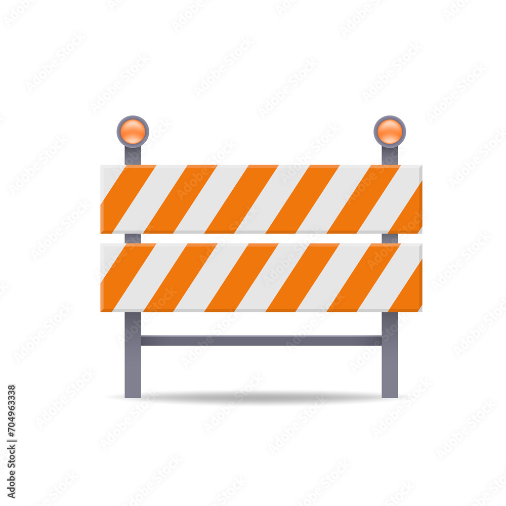 road construction barrier flat icon against white road construction barrier flat icon against white