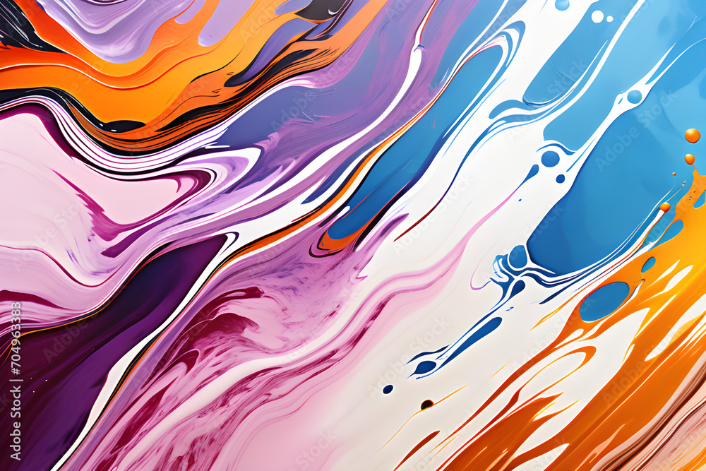 Closeup of abstract oil paint background texture with liquid fluid marbled paper texture banner texture. Generative AI (생성형 AI)